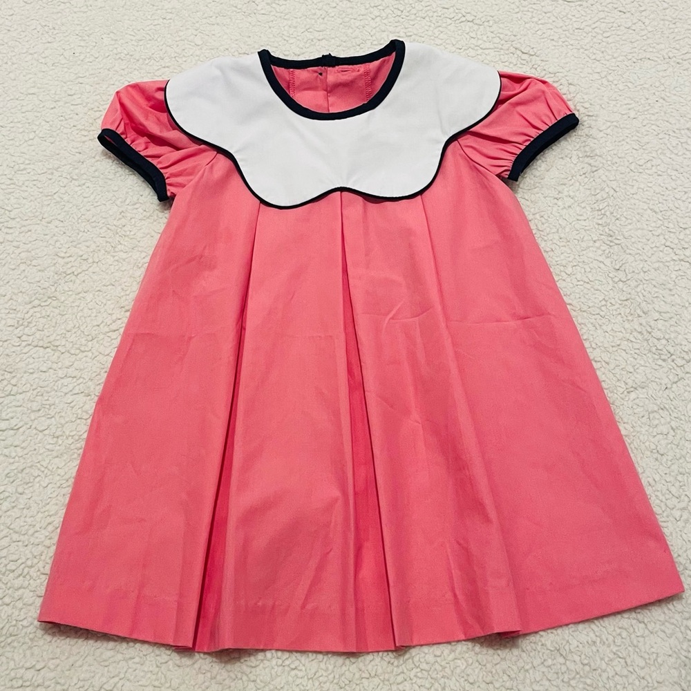 TBBC pink dress with white scallop collar